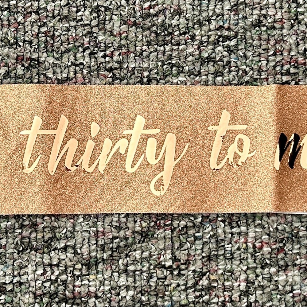 Talk Thirty to me- 30th birthday sash & tiara rose gold/pink sparkles